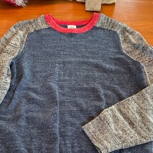 GAP Kids XXL Tri-Color Red, Blue, and Gray Crewneck Sweater